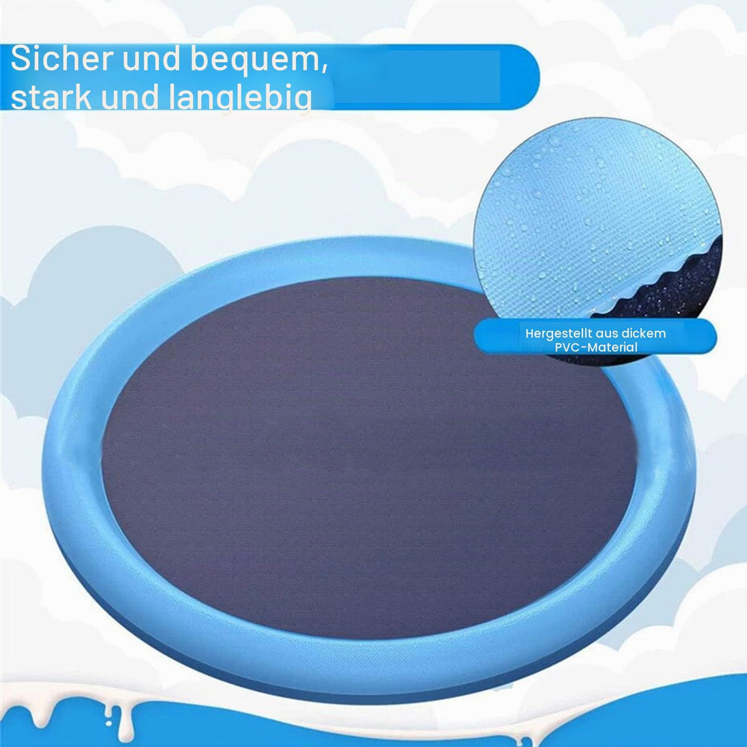 Planschbecken für Haustiere und Kinder, 150 cm Sprinkler- und Spritzwasser-Spielmatte,Hunde Planschb