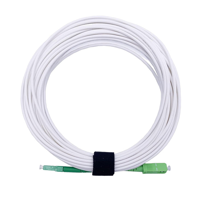 Elfcam® - 50m LWL Glasfaser-Kabel Simplex LC/APC zu SC/APC Stecker, 9/125μm OS2 Patchkabel LSZH, FTT