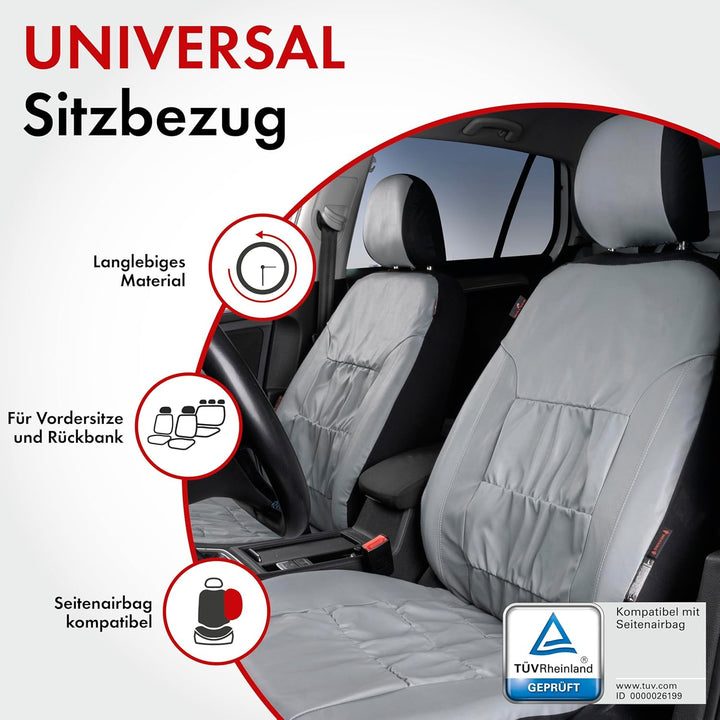 Walser Autositzbezüge Nappa Touch grau aus Kunstleder, Grau