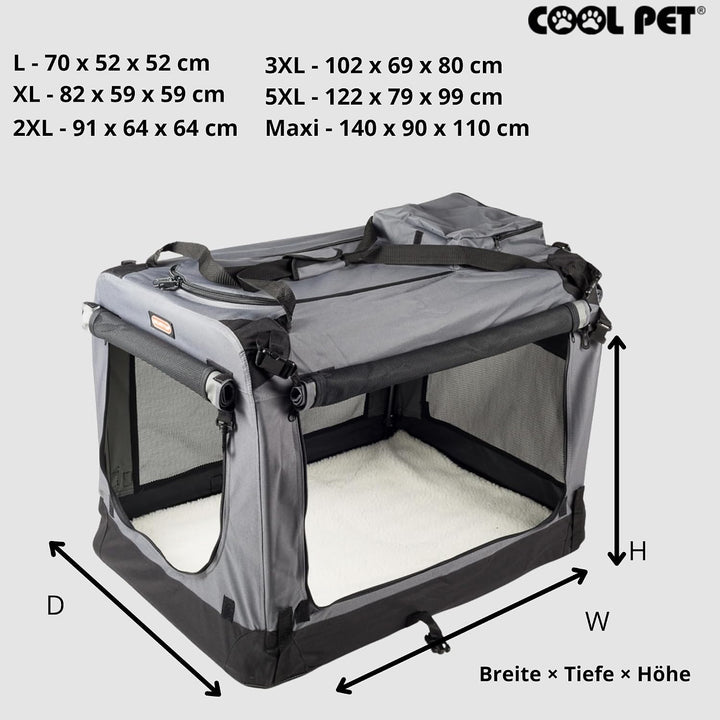 Hundebox 122 * 79 * 91cm 4XL, Hundehütte,Box für Hund, Transportbox, Box für Katze (grau), grau