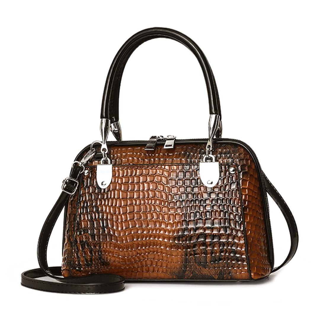 NICOLE &amp; DORIS Retro Handtasche für Frauen Schultertaschen Klassische Krokodil Umhängetasche PU Lede