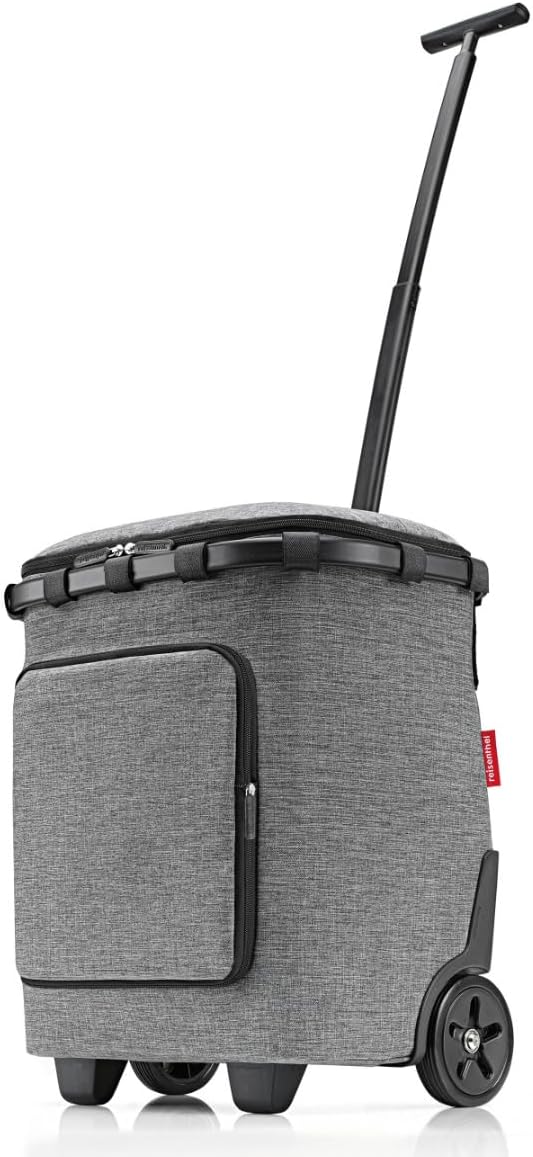 reisenthel OF7052 carrycruiser Plus in Twist Silver – Tragbarer Einkaufstrolley mit Kühlfach, Schult