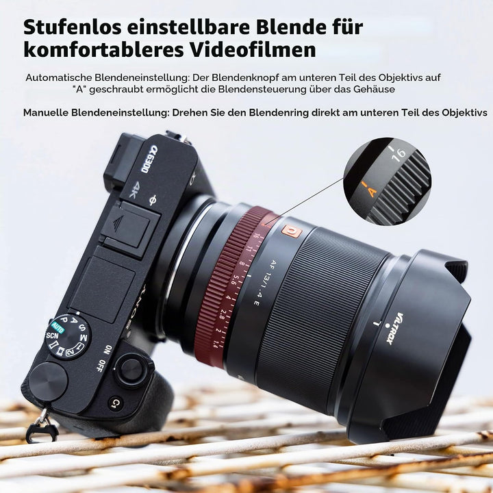 VILTROX 13mm f/1.4 F1.4 E Mount Objektiv, Ultraweitwinkel APS-C AF Prime Objektiv für Sony E-Mount s
