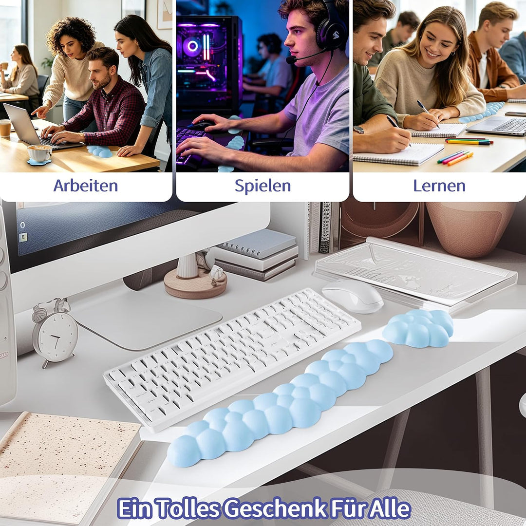 Handballenauflage Tastatur Wolke, Ergonomisches Handauflage Tastatur Wolke Mit PU Leder Memory Schau