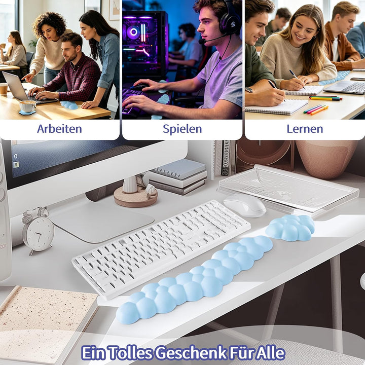 Handballenauflage Tastatur Wolke, Ergonomisches Handauflage Tastatur Wolke Mit PU Leder Memory Schau