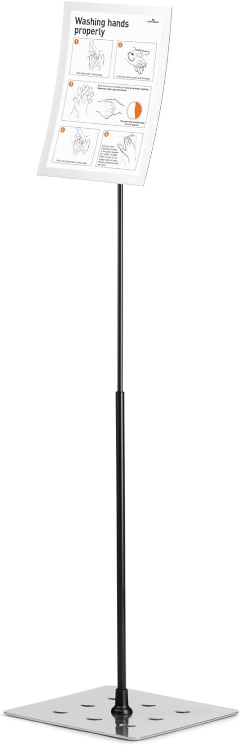 Durable Bodenständer Duraview Stand (mit Magnetrahmen, für Aushänge in A4) 1 Stück, silber, 498123 B