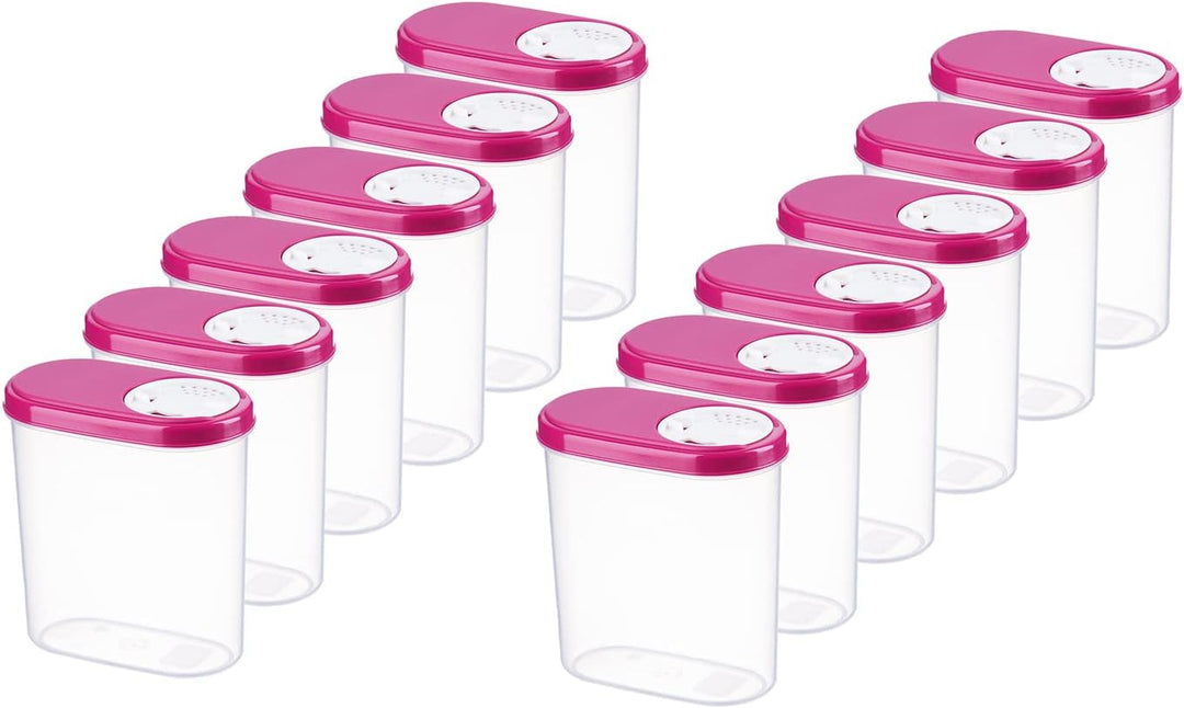 MiraHome Gewürzdosen Schüttdosen Streudosen Vorratsdosen Austrian Quality 0,30L (12 STK) Rosa 0,30l