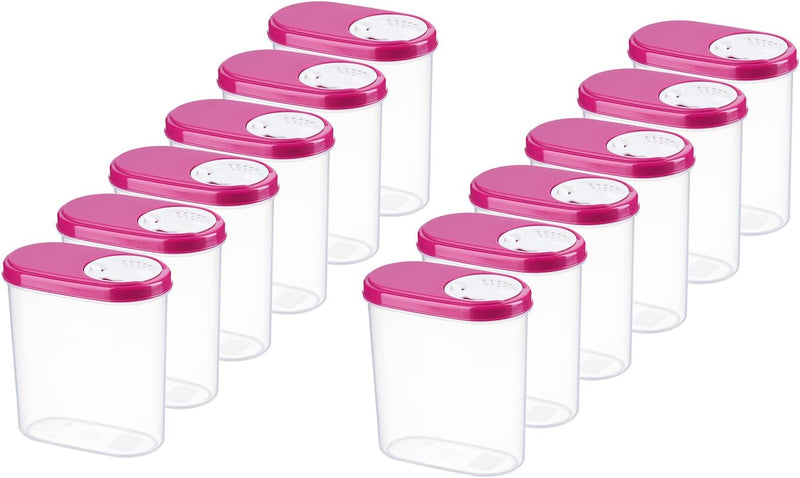 MiraHome Gewürzdosen Schüttdosen Streudosen Vorratsdosen Austrian Quality 0,30L (12 STK) Rosa 0,30l