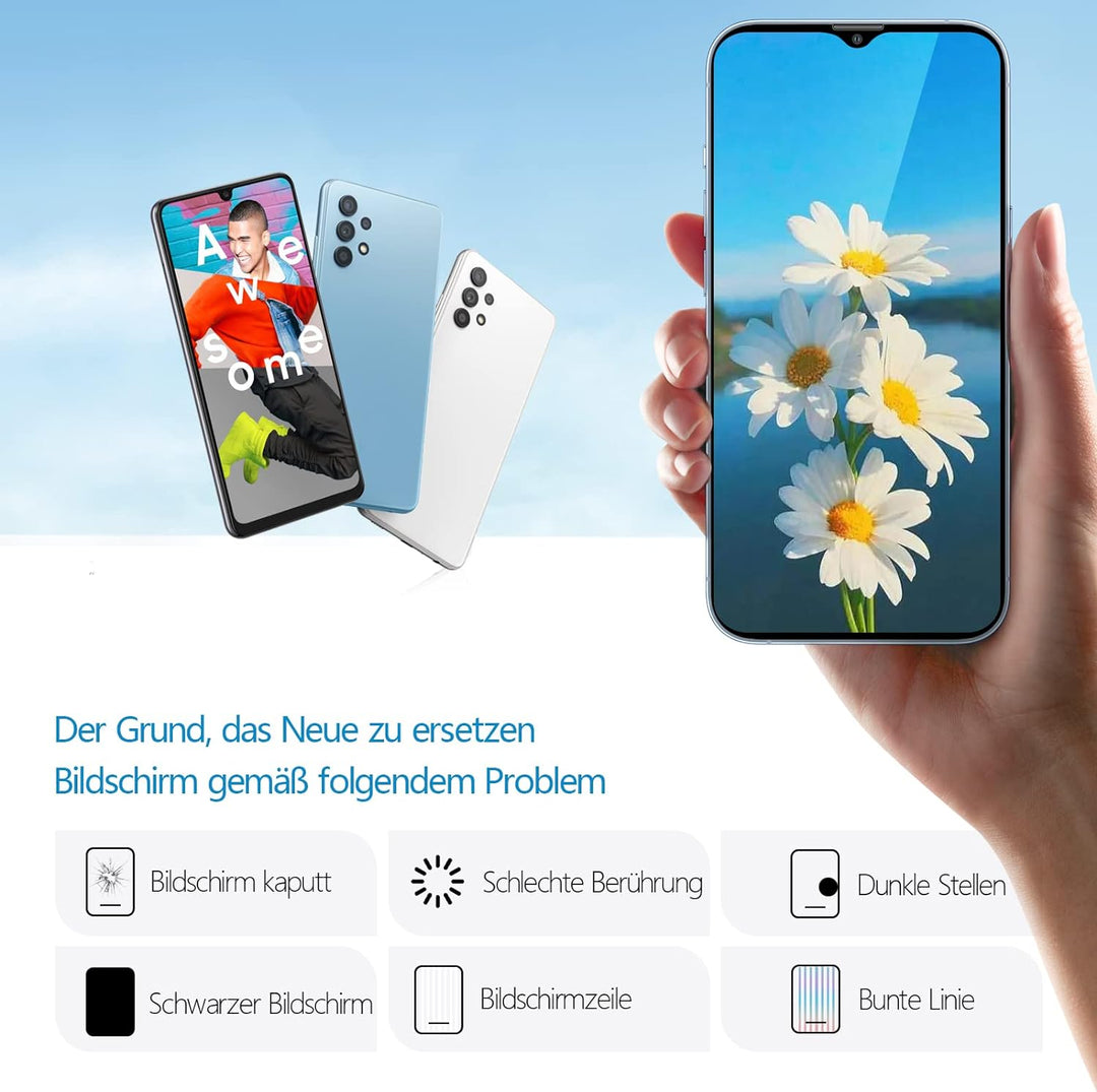 RongZy Display für Samsung Galaxy A32 5G A326 SM-A326B LCD Bildschirmersatz Digitizer Touchscreen Mo