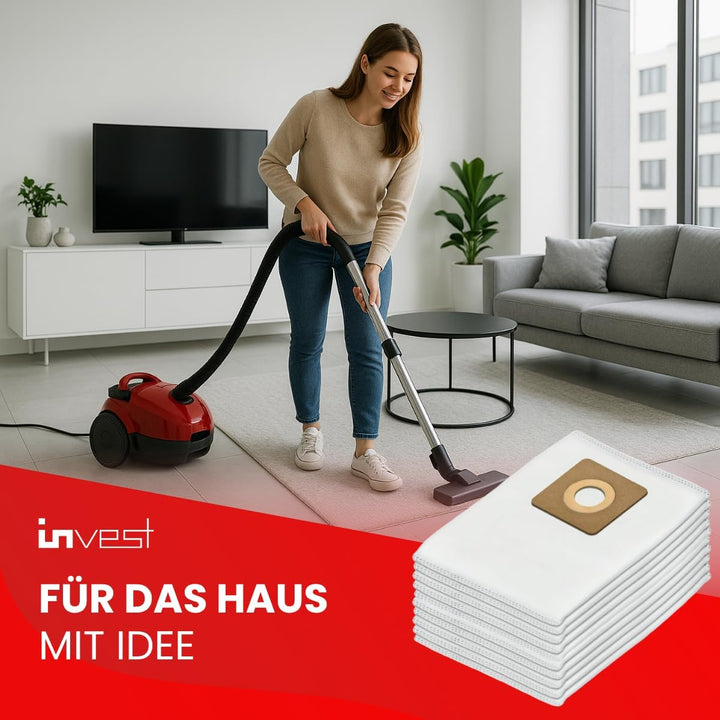 Invest - Staubsaugerbeutel Ersatz, Beutel kompatibel mit BOSCH AdvancedVac 20, BOSCH UniversalVac 15
