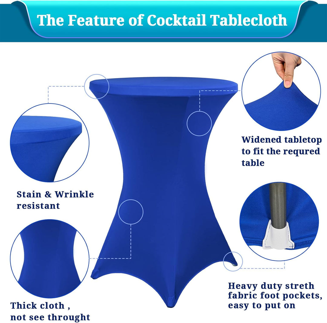 3er-Set Stretch Stehtisch Husse für Bistrotisch Ø 80-85 cm Elegante,Verstärkung im Fussbereich,40°C