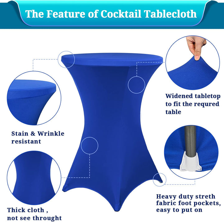3er-Set Stretch Stehtisch Husse für Bistrotisch Ø 80-85 cm Elegante,Verstärkung im Fussbereich,40°C