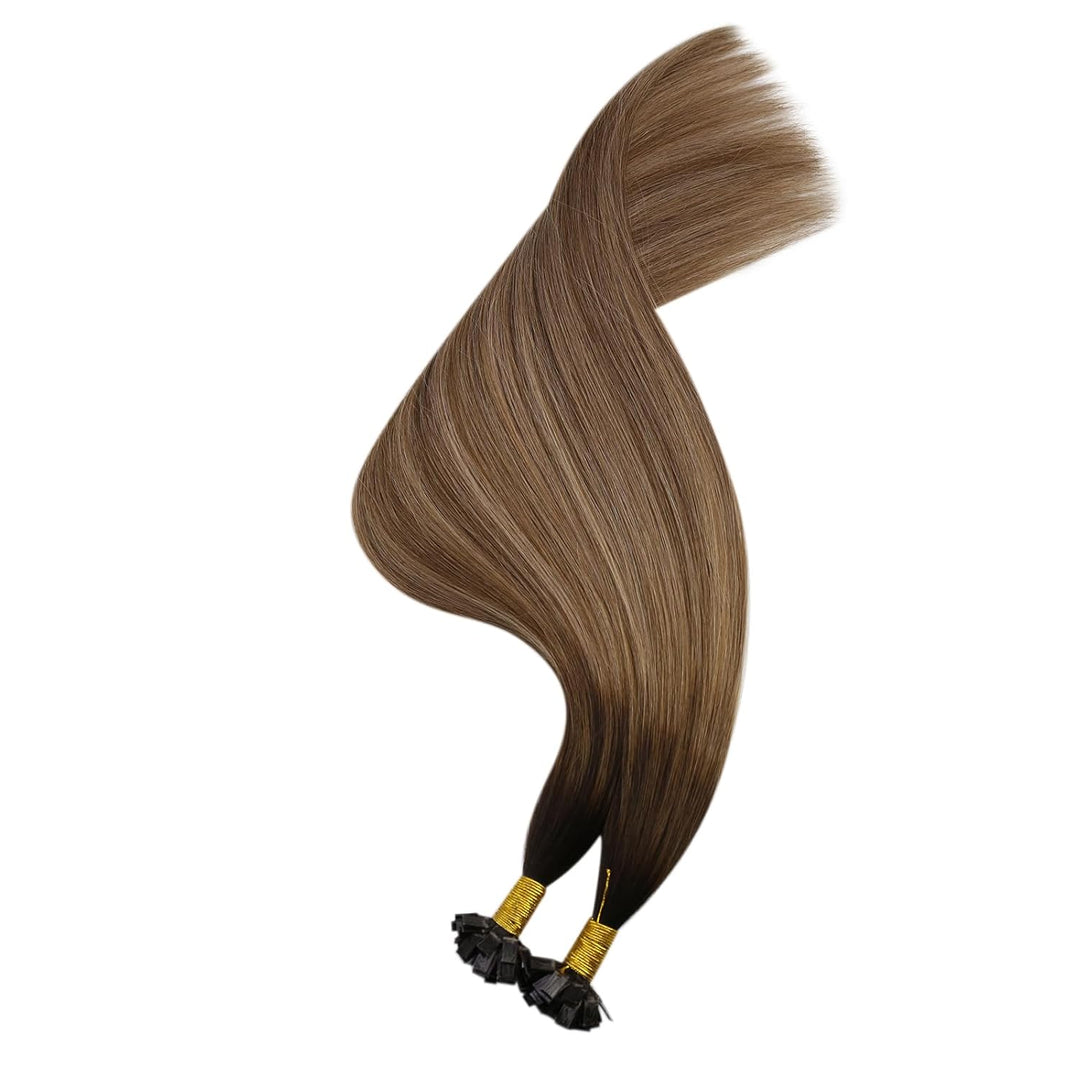 Ugeat 35cm Flat Bonding Extensions Keratin Hair Extension 1G 50Stuck/Paket Remy Brasilianer Echthaar