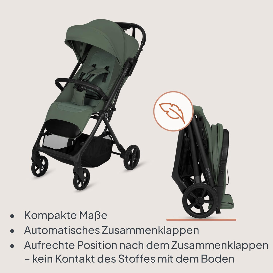 Lionelo Tansi Reisebuggy bis 22 kg, 6 Monate–4 Jahre, Kompakt Faltbar mit Einhand Auto Folding, Grav