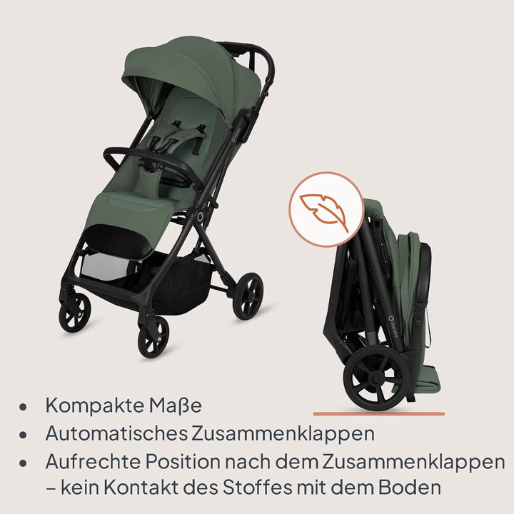 Lionelo Tansi Reisebuggy bis 22 kg, 6 Monate–4 Jahre, Kompakt Faltbar mit Einhand Auto Folding, Grav
