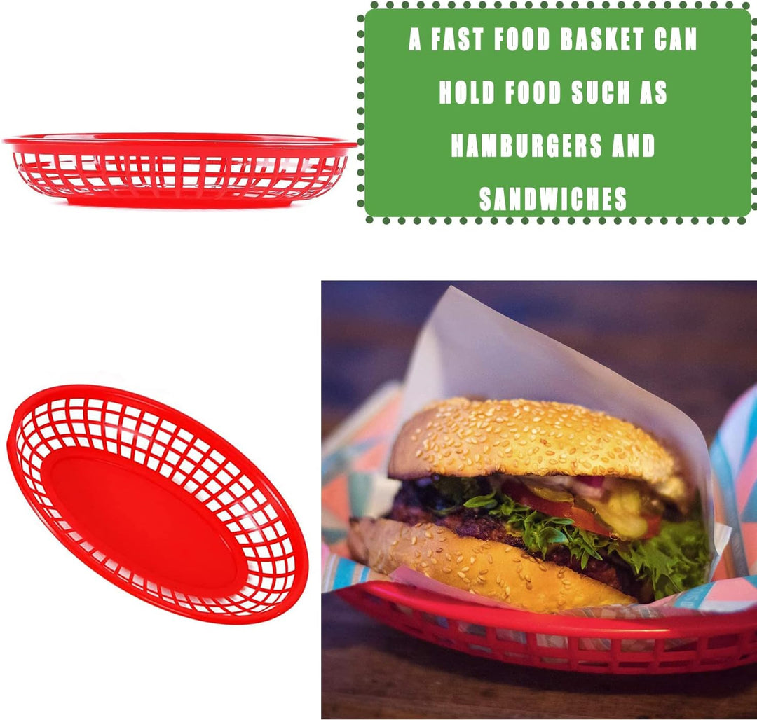 12 Stück Pommes Körbchen, Pommesschalen, Brotkorb, Servierkörbchen, Fingerfood Schalen, Fast Food Ko