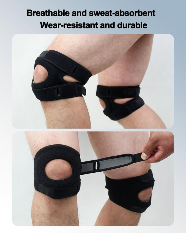 Guiguishiny Patellasehnen-Stützband,Sport Kniebandage mit Patella-Gelpolstern,Patella Kniebandage, V