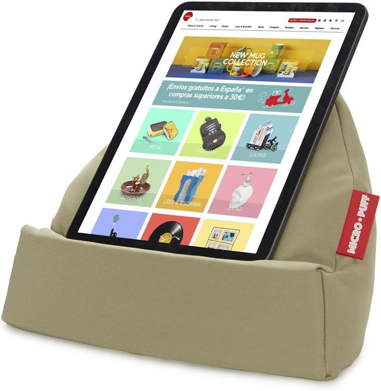 balvi Micro Puff Grün Farbe Kissen Tablette, Smartphone, E-Bücher Desenfundable Baumwolltasche Polye