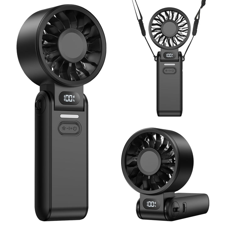 Handventilator 100 Stufen Leise Leistungsstark – Tragbarer Mini Ventilator USB Wiederaufladbar mit L