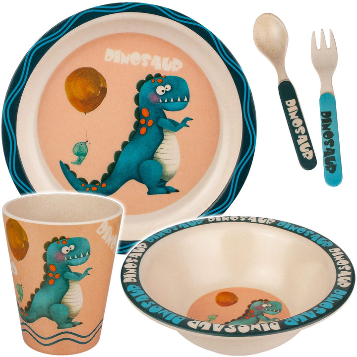 alles-meine.de GmbH Geschirr Artikelwahl 5 TLG. Geschirrset - Dinosaurier - Trinktasse + Teller + Mü