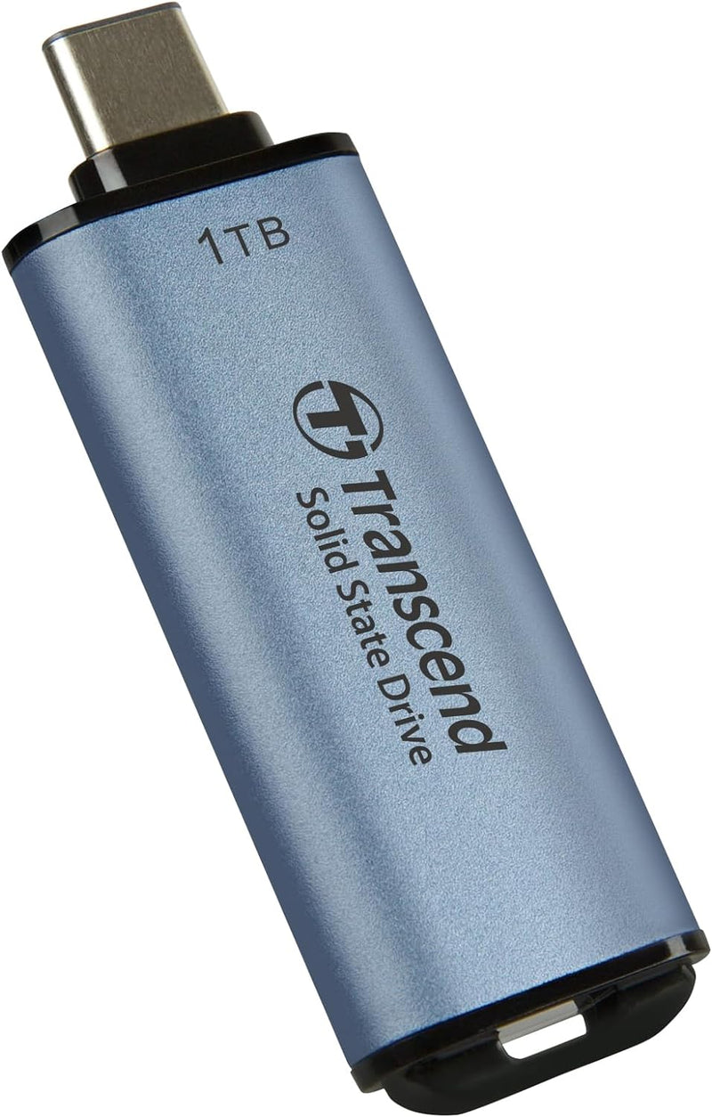 Transcend Portable SSD ESD300C 1TB USB Typ-C 10 Gbit/s PS4/PS5-kompatibel, Blau – TS1TESD300C