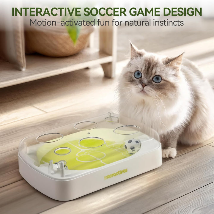 ALL FOR PAWS Interaktives Katzenspielzeug mit Fussballfeld-Design, Automatisches Katzenspielzeug mit