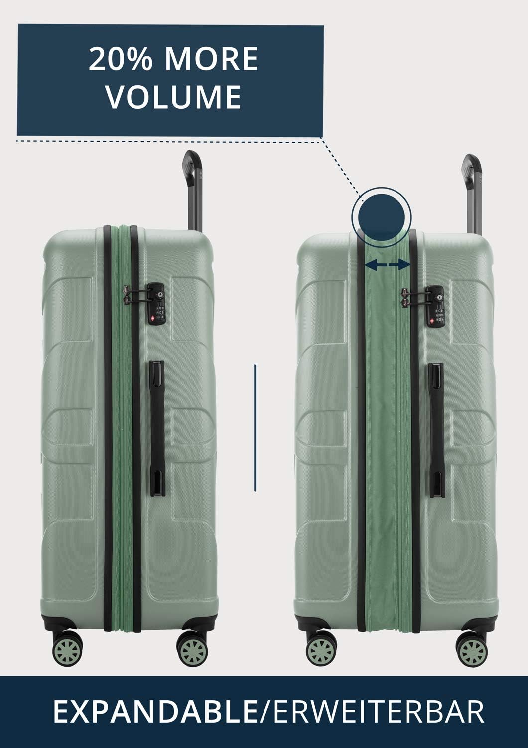 suitline - Grosser Hartschalen-Koffer Koffer Trolley Rollkoffer XL Reisekoffer, TSA, 76 cm, ca. 96-1