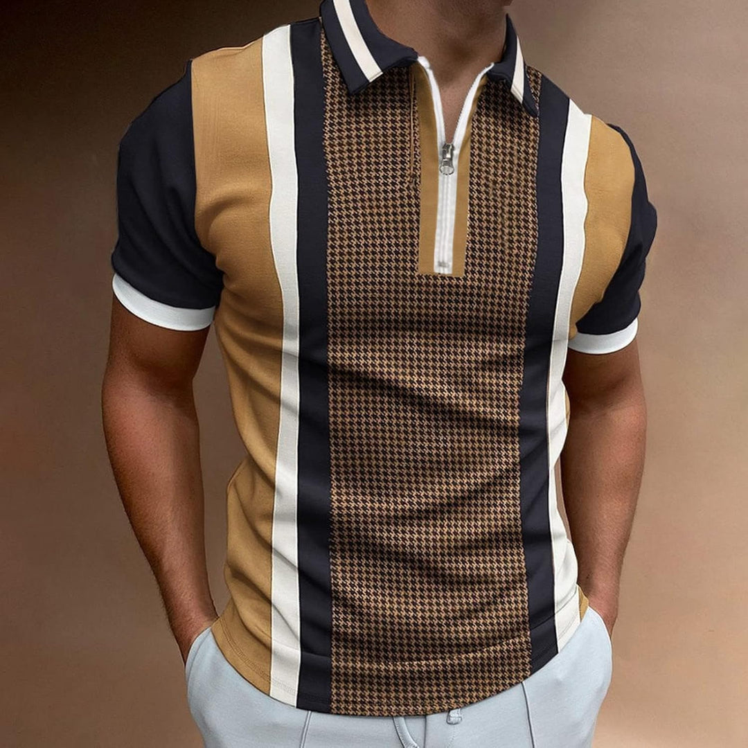 Herren Sommer T-Shirt Polo Kragen Slim Fit Baumwolle-Anteil Basic Männer Poloshirts Longsleeve-Sweat