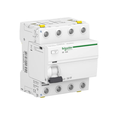 Schneider Electric Fehlerstrom-Schutzschalter FI SCHALTER ACTI9 IID 4P 63A 30MA TYP A, A9Z1463 4-Pol