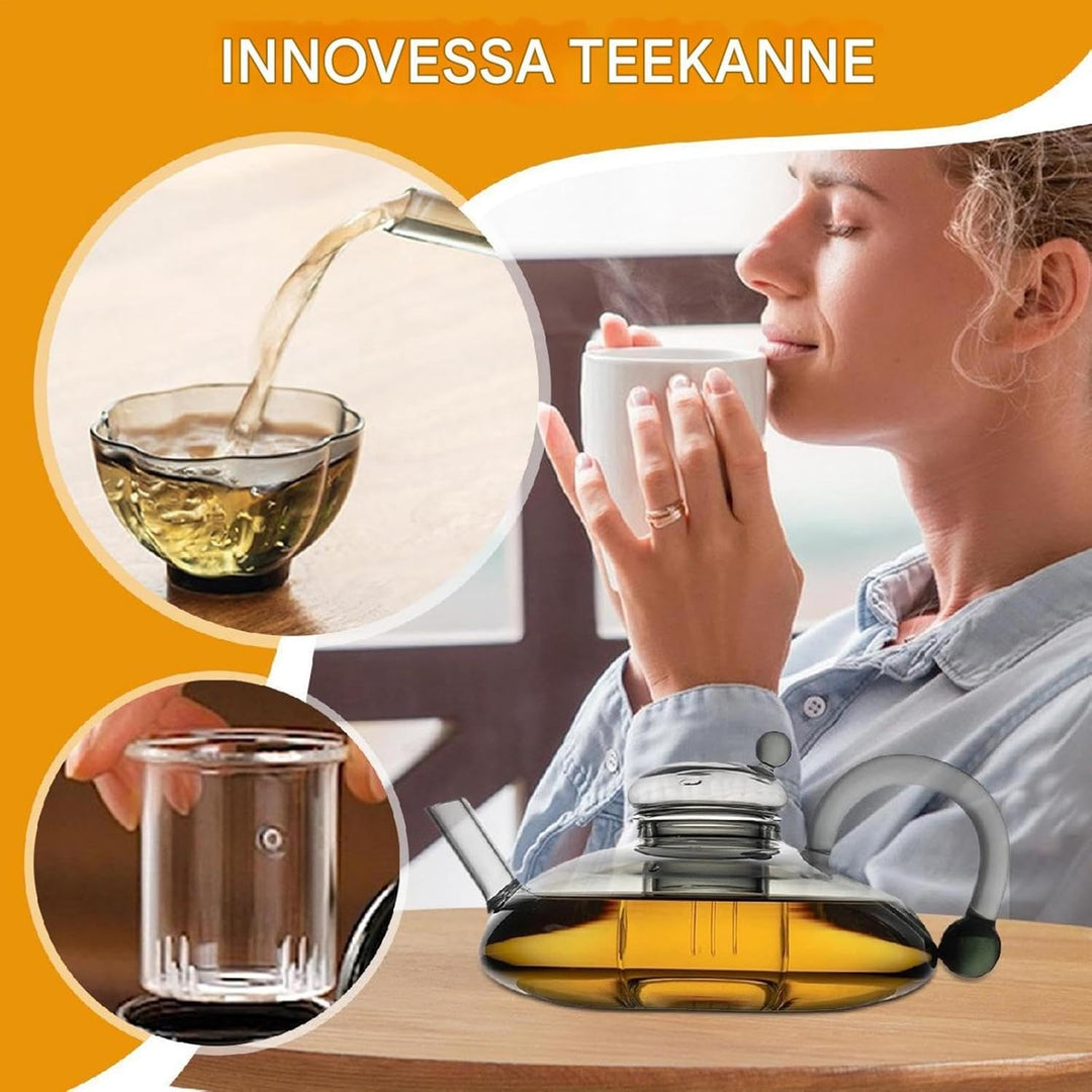 Teekanne Mit Siebeinsatz, Glasteekanne, Tee-ei Kanne, Teekessel Glas Mit Sieb, Teebereiter Für Losen
