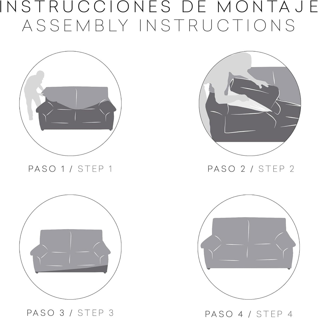Eysa Ulises elastisch Sofa überwurf 2 sitzer, Polyester-Baumwolle, 06-grau, 37 x 7 x 29 cm 37 x 7 x