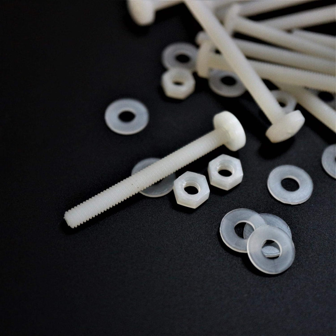 50 x Nylon Flachkopf-, Kreuzkopf-Kunststoff- Maschinenschrauben, M4 x 40mm, Kunststoffschrauben, Mut