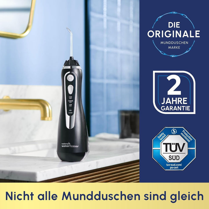 Waterpik Kabellose Munddusche Advanced, 4 Aufsätze, Druckbereich 3,1-5,2 bar, 3 Druckeinstellungen,
