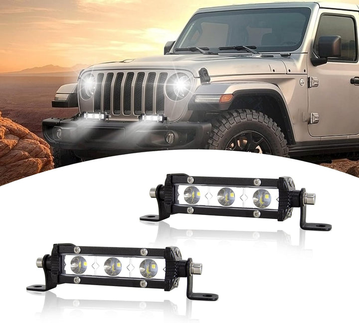 SKYWORLD 4" LED-Lichtleiste 15W Punktstrahl LED-Arbeitsscheinwerferleiste 6000K Einreihige LED-Autol