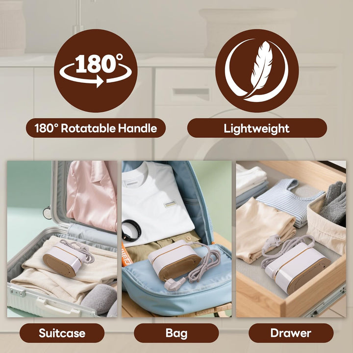 Reisebügeleisen Mini mit LED-Anzeige(16x7.5x11cm),Deecam 180° Faltbares Tragbares Klein Bügeleisen D