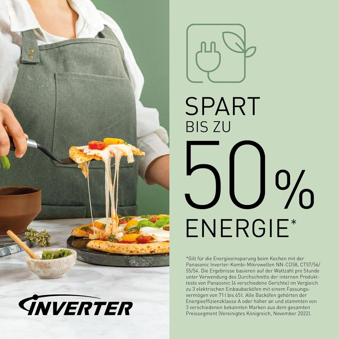 Panasonic NN-CD58 Mikrowelle ( 1000 Watt, mit Grill und Heissluft, Inverter Mikrowelle, 27 Liter, ge