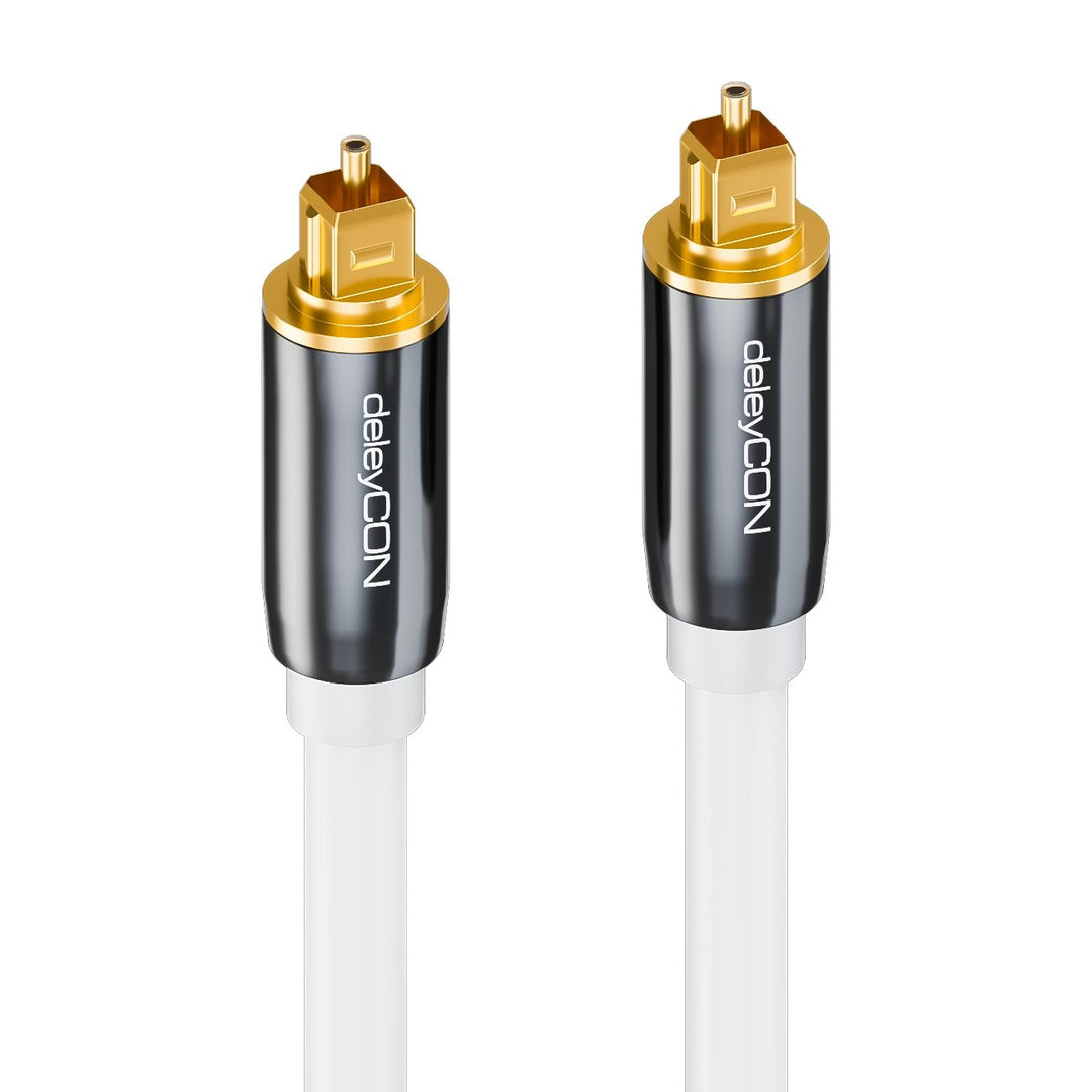 deleyCON 10m Optisches Digital Audio Kabel - S/PDIF - 2x Toslink Stecker - LWL Lichtwellenleiter Kab