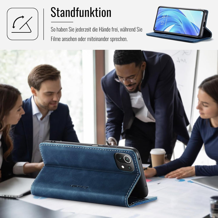 Handyhülle für Xiaomi Mi 11 Lite 4G / 5G / 5G NE Hülle, Premium Klapphülle Leder Schutzhülle Klappba
