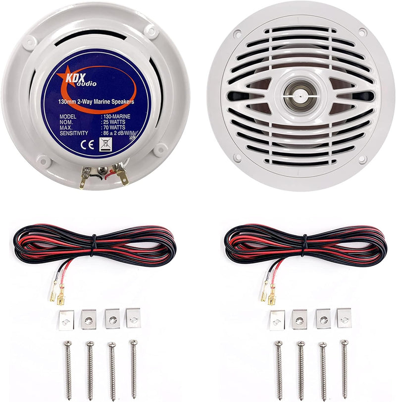 KDX Audio kin183147 – Kit-Lautsprecher (90 W Seeleute, 80 – 22000 Hz) weiss 130-MARINE; 13cm 5", 130