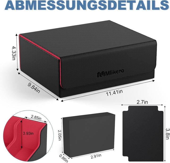 Mlikero Sammelkarten-Aufbewahrungsbox für 1800+ Karten, Magnetische Karten Deck-Box passend für MTG