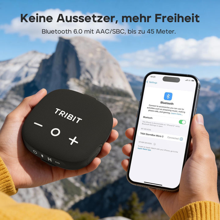 Tribit StormBox Micro 3 Bluetooth Lautsprecher mit 13W XBass Sound, Bluetooth 6.0, 24 Std., IP68 Was