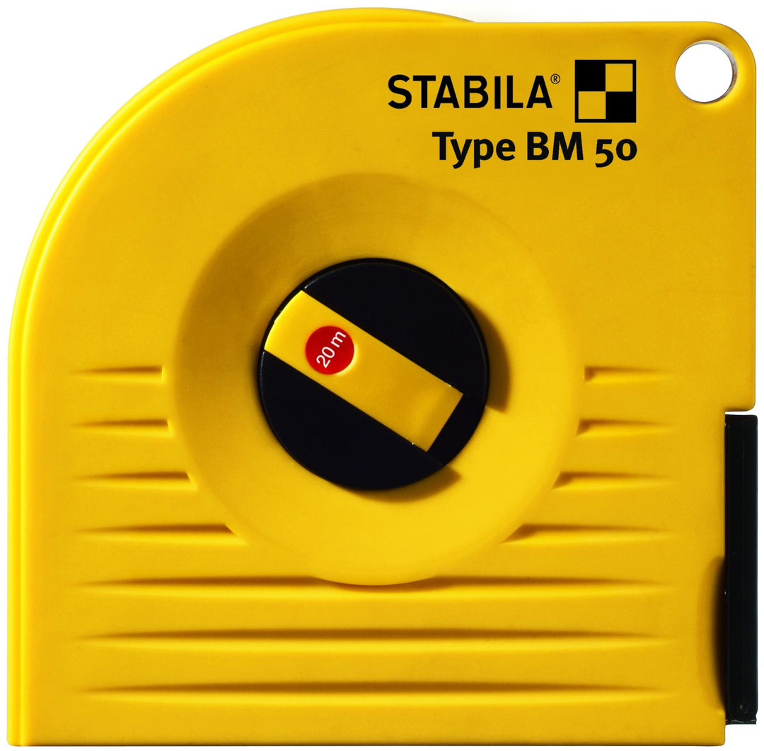 STABILA 17222 Bandmass BM 50 W, 30 m, weisslackiertes Stahl-Messband, mit Universalhaken