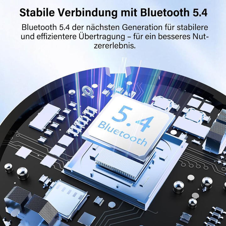 Bluetooth Kopfhörer in Ear Kopfhörer Kabellos Bluetooth 5.4, Schwarz | Hi-Fi Stereoklang, ENC Noise