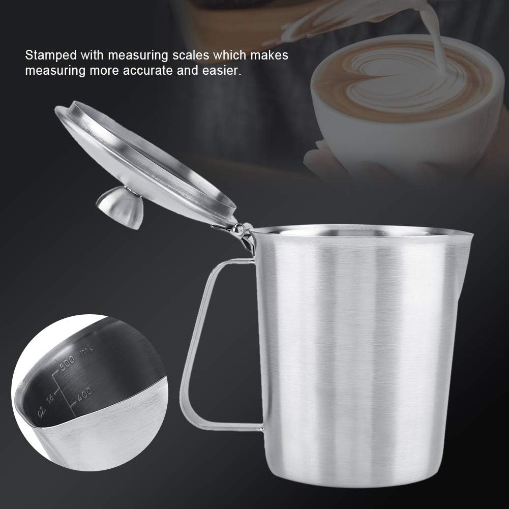 Praktische verspiegelte Edelstahl Milchkannen Kaffeetassen mit extra breitem Griff Bequemer Espresso