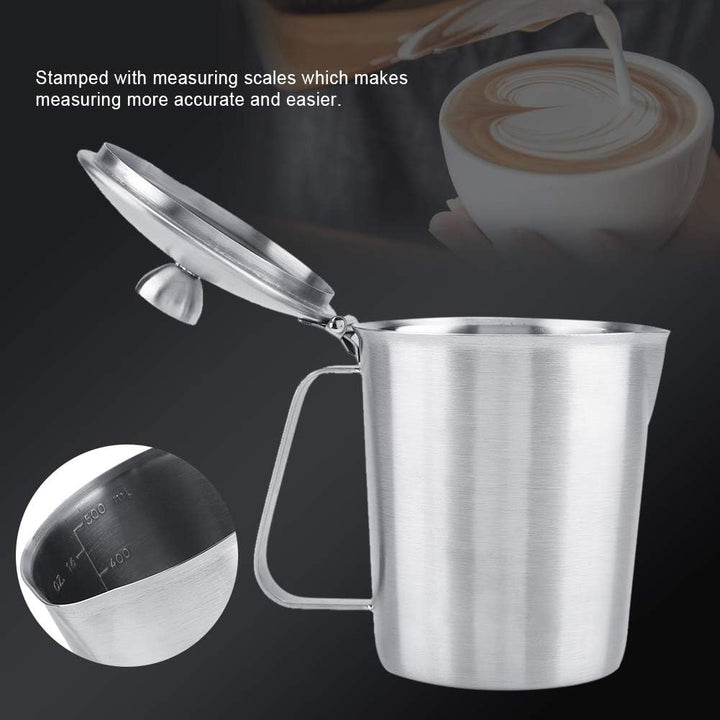 Praktische verspiegelte Edelstahl Milchkannen Kaffeetassen mit extra breitem Griff Bequemer Espresso