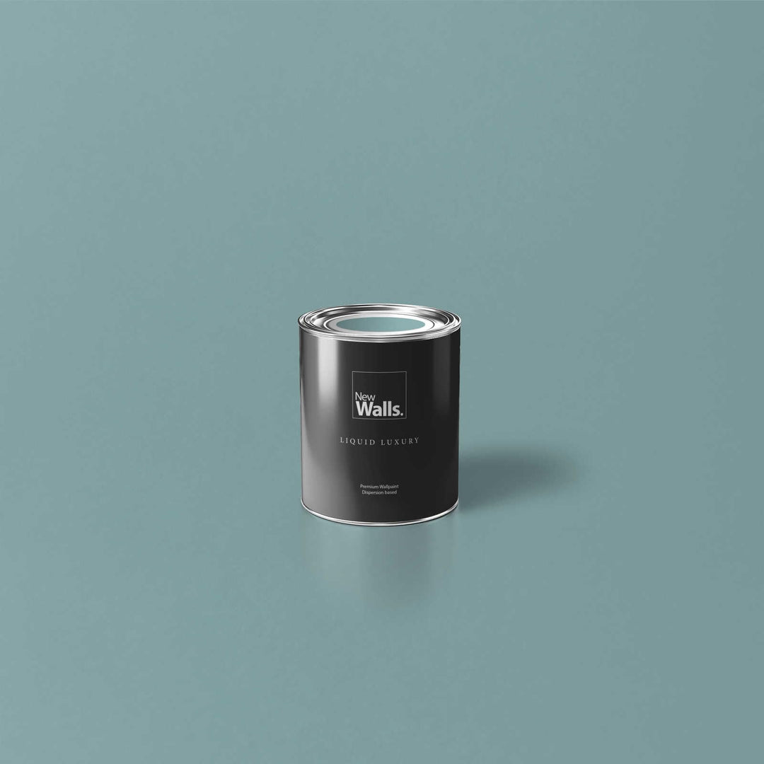 New Walls Premium Wandfarbe Blau, Blaugrün Liquid Luxury Dispersionsfarbe für Innenräume – 1 L 1000