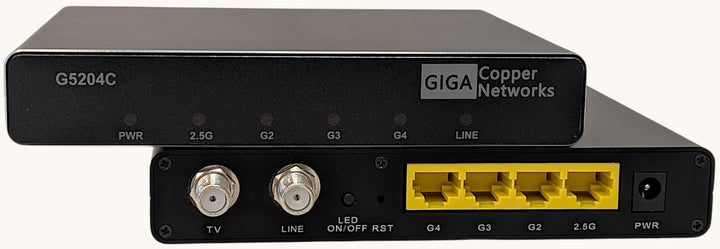 GIGA Copper - G.hn Wave2 EoC Bridge mit 2,5GBit LAN - Gigabit Ethernet Over Coax, Netzwerk über Koax