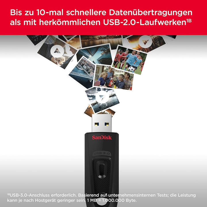 SanDisk Ultra USB 3.0 Flash-Laufwerk 128 GB (SecureAccess Software, Passwortschutz, Übertragungsgesc