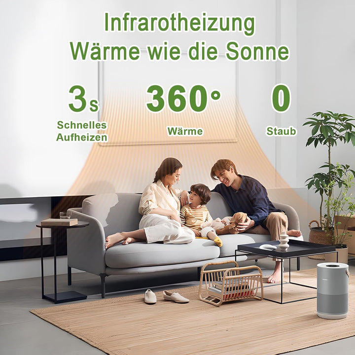 Infrarotheizung 600 Watt, Infrarotheizung Wandmontage bis 120 Grad Celsius für 10-15㎡ - Elektroheizu