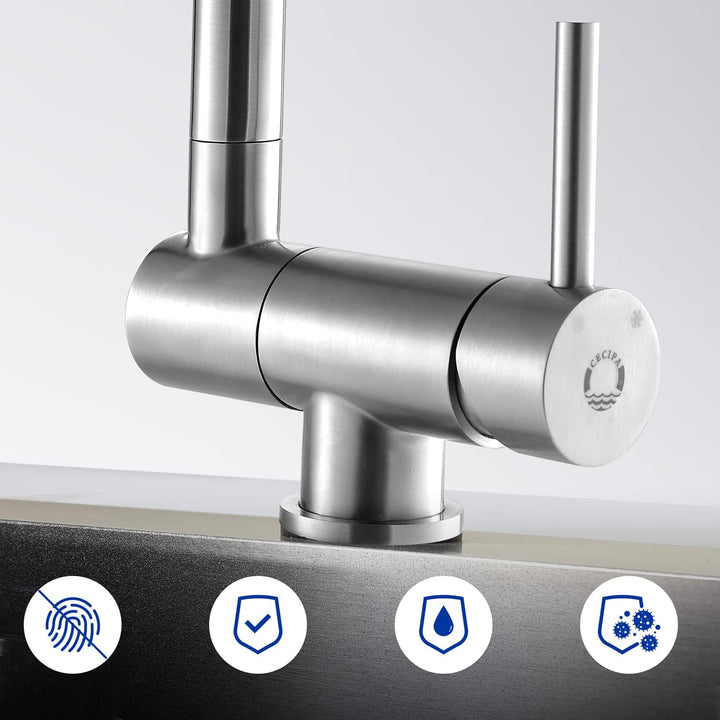 CECIPA Vorfenster Küchenarmatur Klappbar, Hochdruck Wasserhahn Küche, Flexible Mischbatterie Küche 3